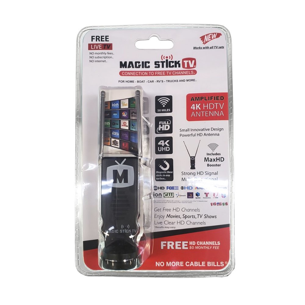 Magic Stick TV Amplified HDTV Antenna Fire stick TV UHF/VHF 8K 4K Clear HDTV
